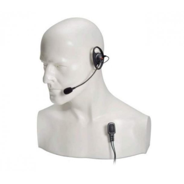 D-SHAPED EARPIECE WITH BOOM MIC AND IN-LINE PTT